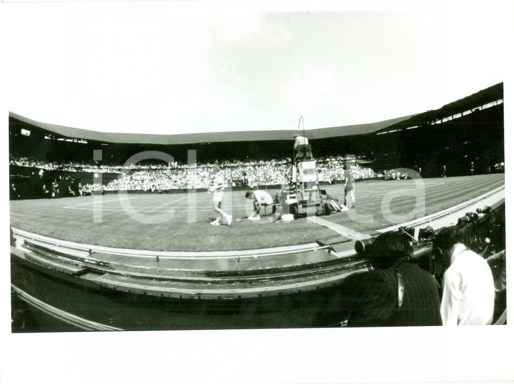 Fotografia d epoca originale 1980 circa WIMBLEDON I campioni si preparano Fotografia stereoscopica 1