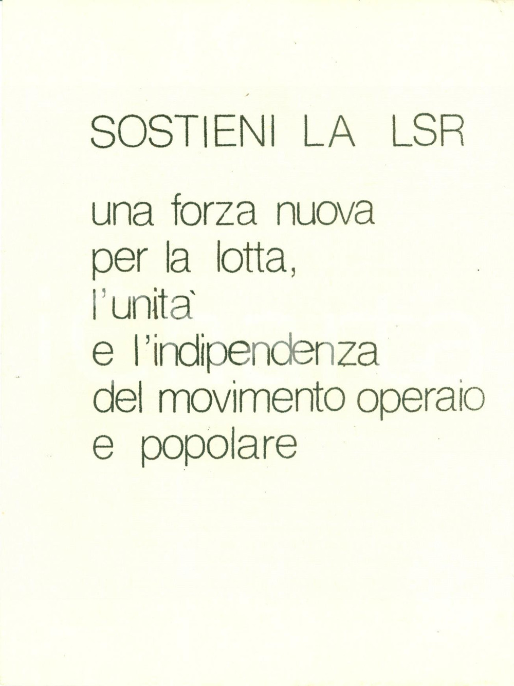Materiale pubblicitario d’epoca 1980 LEGA SOCIALISTA RIVOLUZIONARIA DC vince e aumenta tasse buono 1000 lire 1