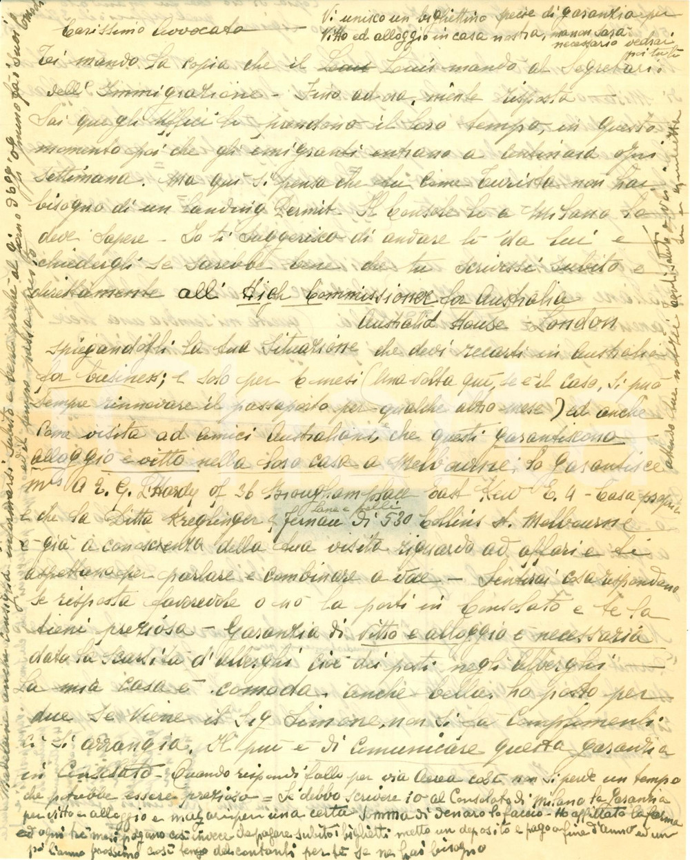 Manoscritto, lettera originale 1948 MELBOURNE AUSTRALIA Qui ormai emigranti arrivano a centinaia Lettera 1