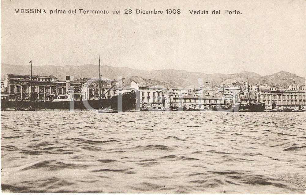 Cartolina originale da collezione 1930 ca MESSINA Veduta del PORTO prima del terremoto 1908 Cartolina FP NV 1