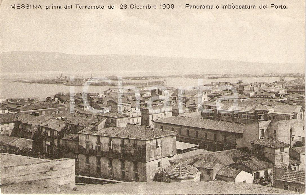 Cartolina originale da collezione 1930 ca MESSINA Imboccatura del PORTO prima del terremoto 1908 Cartolina FP NV 1