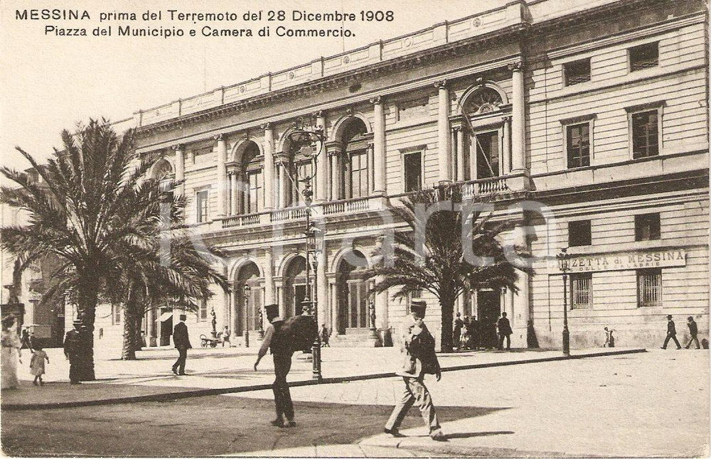 Cartolina originale da collezione 1930 ca MESSINA Piazza MUNICIPIO Camera Commercio prima terremoto 1908 Cartolina 1