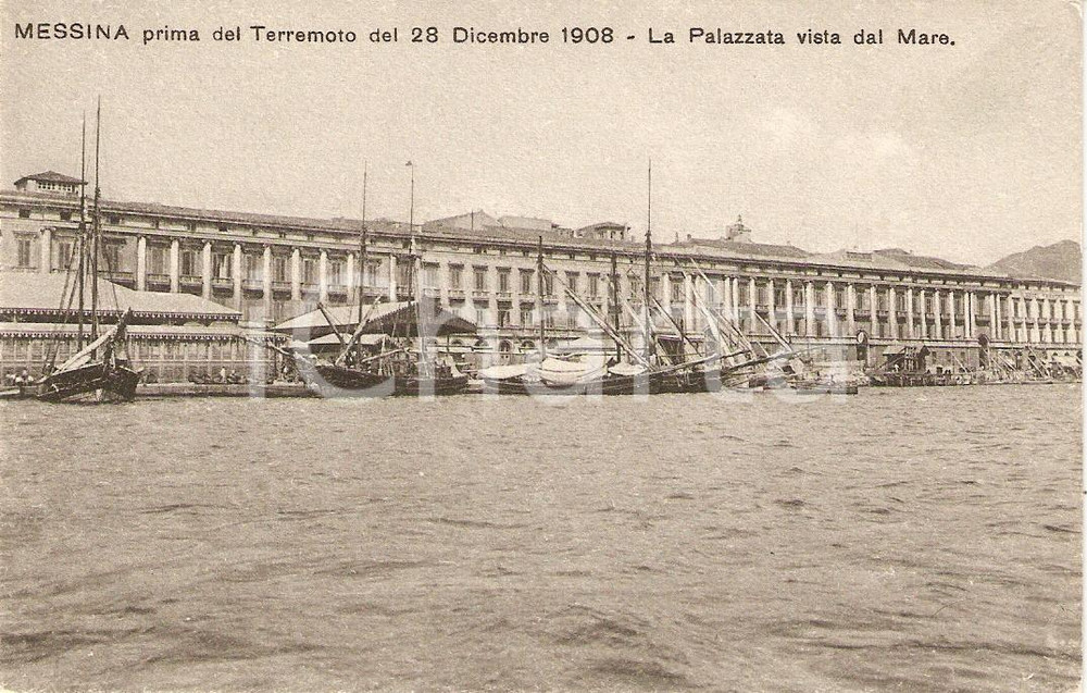 Cartolina originale da collezione 1930 ca MESSINA Panorama PALAZZATA prima del terremoto 1908 Cartolina FP NV 1