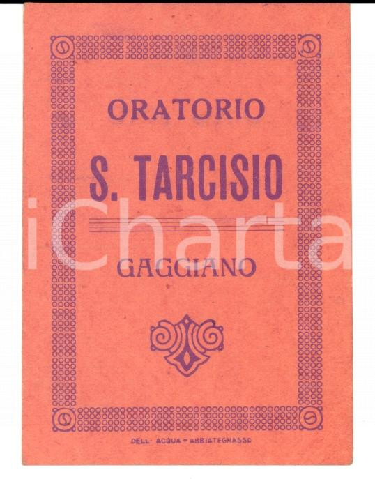 Oggetto da collezione cartaceo 1949 GAGGIANO MI Tessera Oratorio SAN TARCISIO Giuseppe LANDRIANI 1