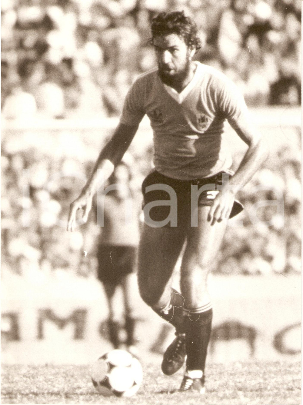 Fotografia d epoca originale 1980 MUNDIALITO Calcio URUGUAY Hugo DE LEON Ritratto Difensore Fotografia 1
