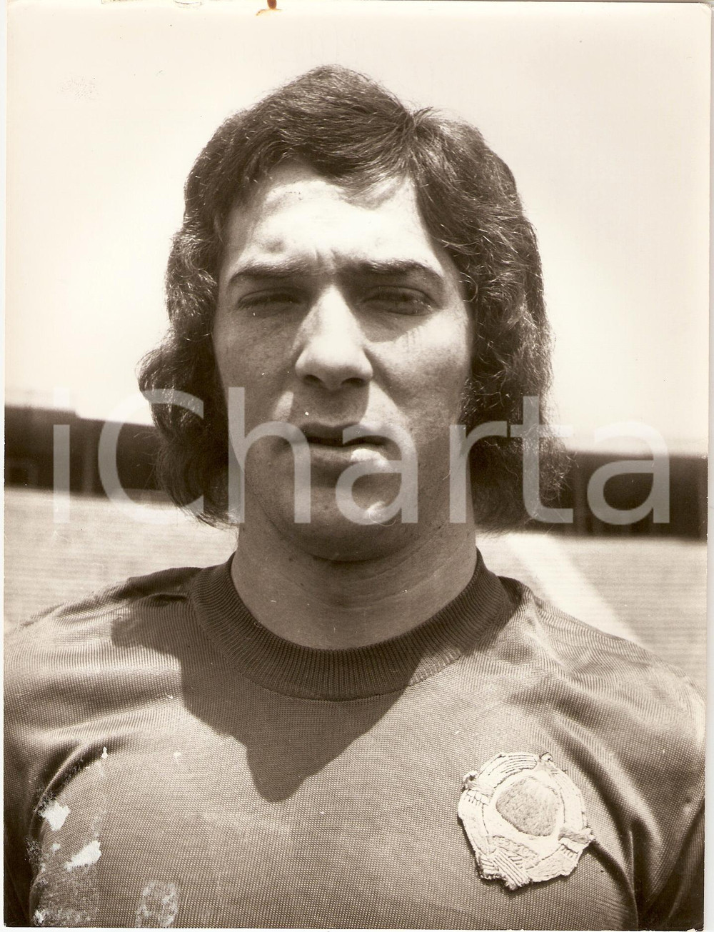 Fotografia d epoca originale 1974 JUGOSLAVIA Calcio NAZIONALE Drazen MUZINIC Centrocampista Ritratto Foto 1