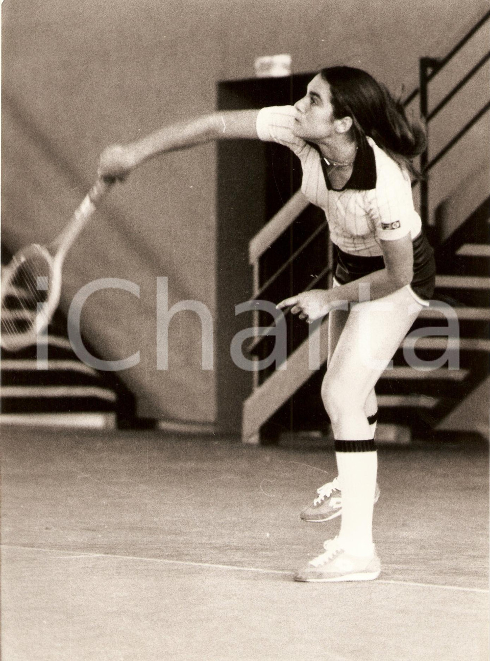 Fotografia d epoca originale 1980 ca TENNIS Allenamento di Sabina SIMMONDS Fotografia 1