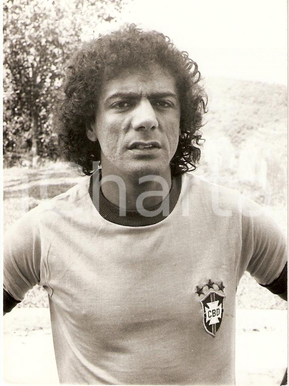 Fotografia d epoca originale 1974 BRASILE Calcio MONDIALI Cesar MALUCO Attaccante Ritratto Fotografia 1