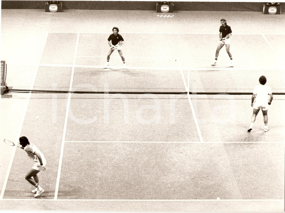 Fotografia d epoca originale 1980 ca TENNIS Doppio Adriano PANATTA Enzo VATTUONE Olio CUORE Fotografia 1