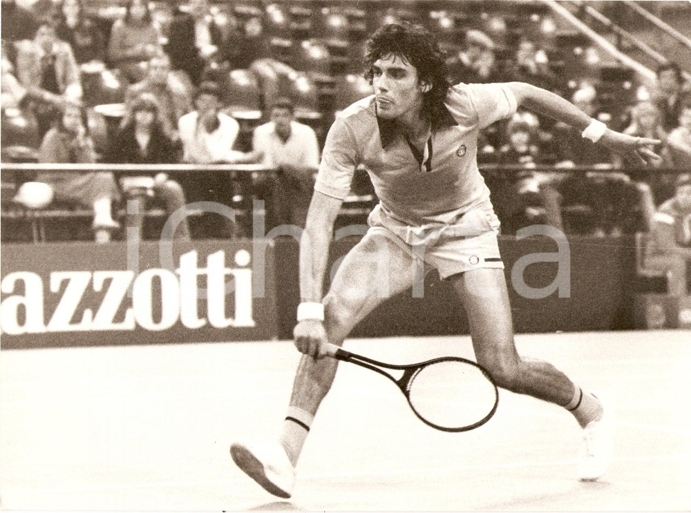 Fotografia d epoca originale 1980 ca PARAGUAY Tennis Victor PECCI durante match Fotografia 1