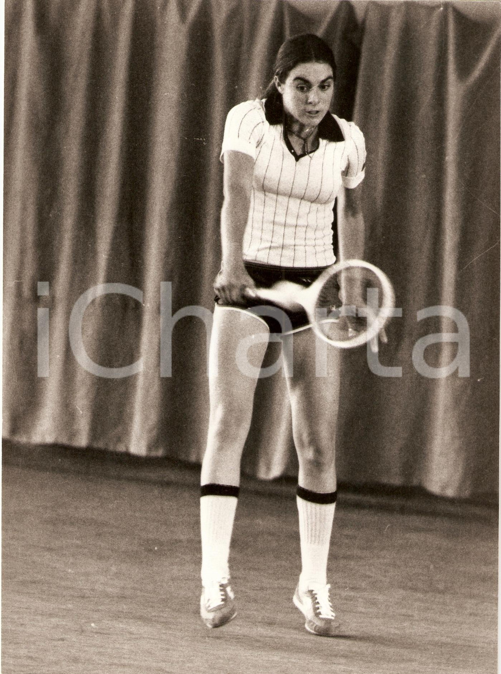 Fotografia d epoca originale 1980 ca TENNIS Sabina SIMMONDS durante un allenamento Fotografia 1