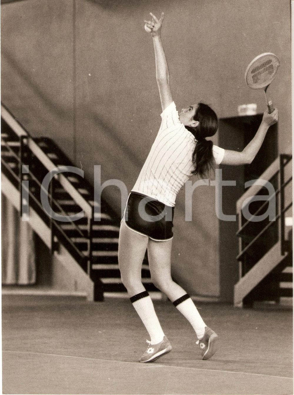 Fotografia d epoca originale 1980 circa TENNIS Sabina SIMMONDS durante allenamento Fotografia 1
