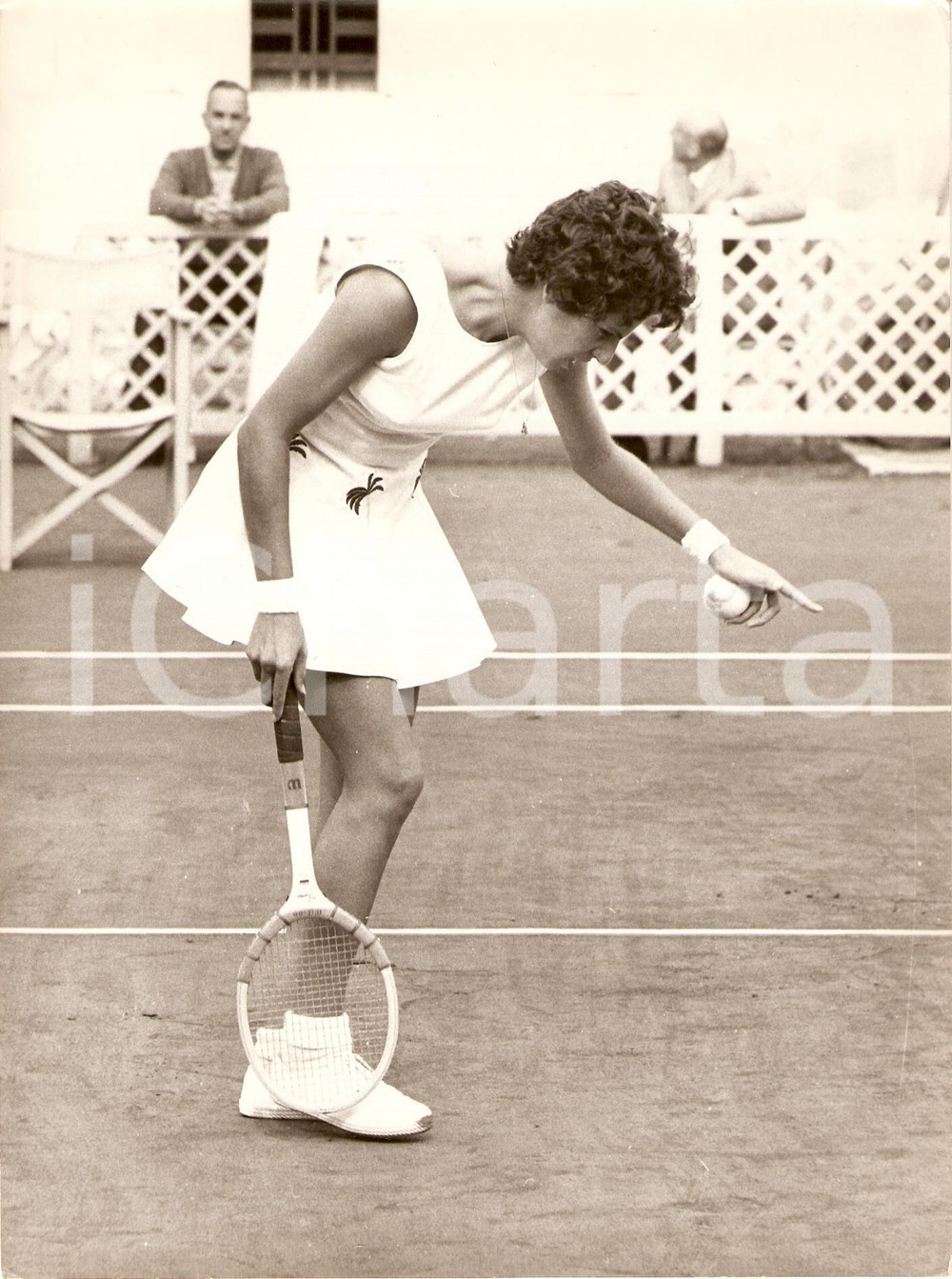 Fotografia d epoca originale 1960 ca TENNIS Maria BUENO durante gli allenamenti Ritratto Fotografia 1