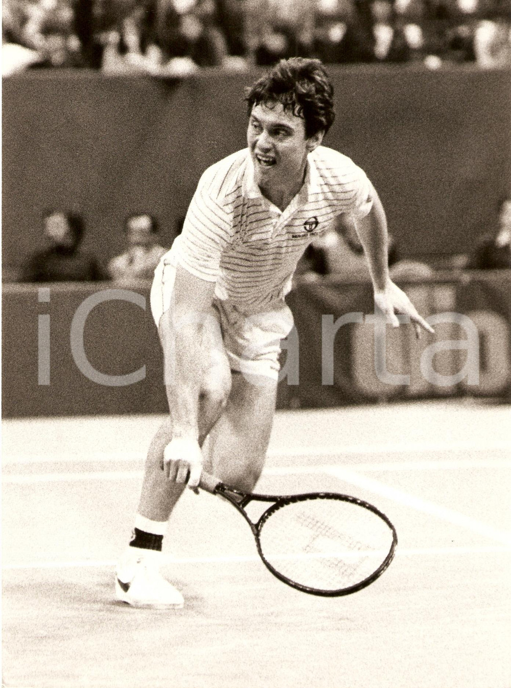 Fotografia d epoca originale 1980 circa MILANO Tennis CUORE TENNIS CUP Gene MAYER durante un torneo Foto 1