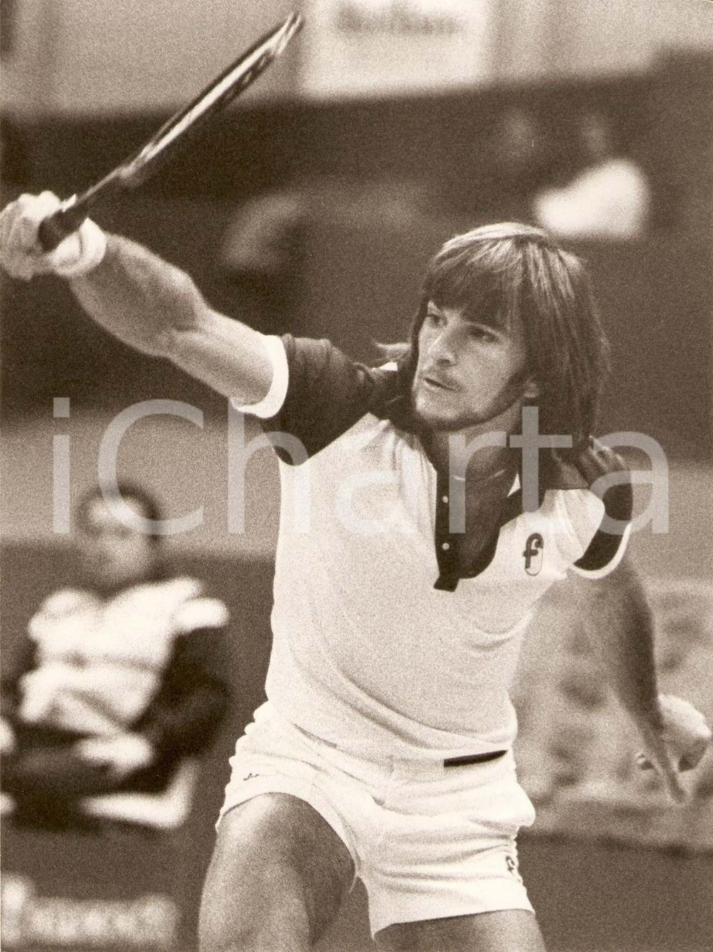 Fotografia d epoca originale 1980 circa SUDAFRICA Tennis Johan KRIEK durante un match Fotografia 1