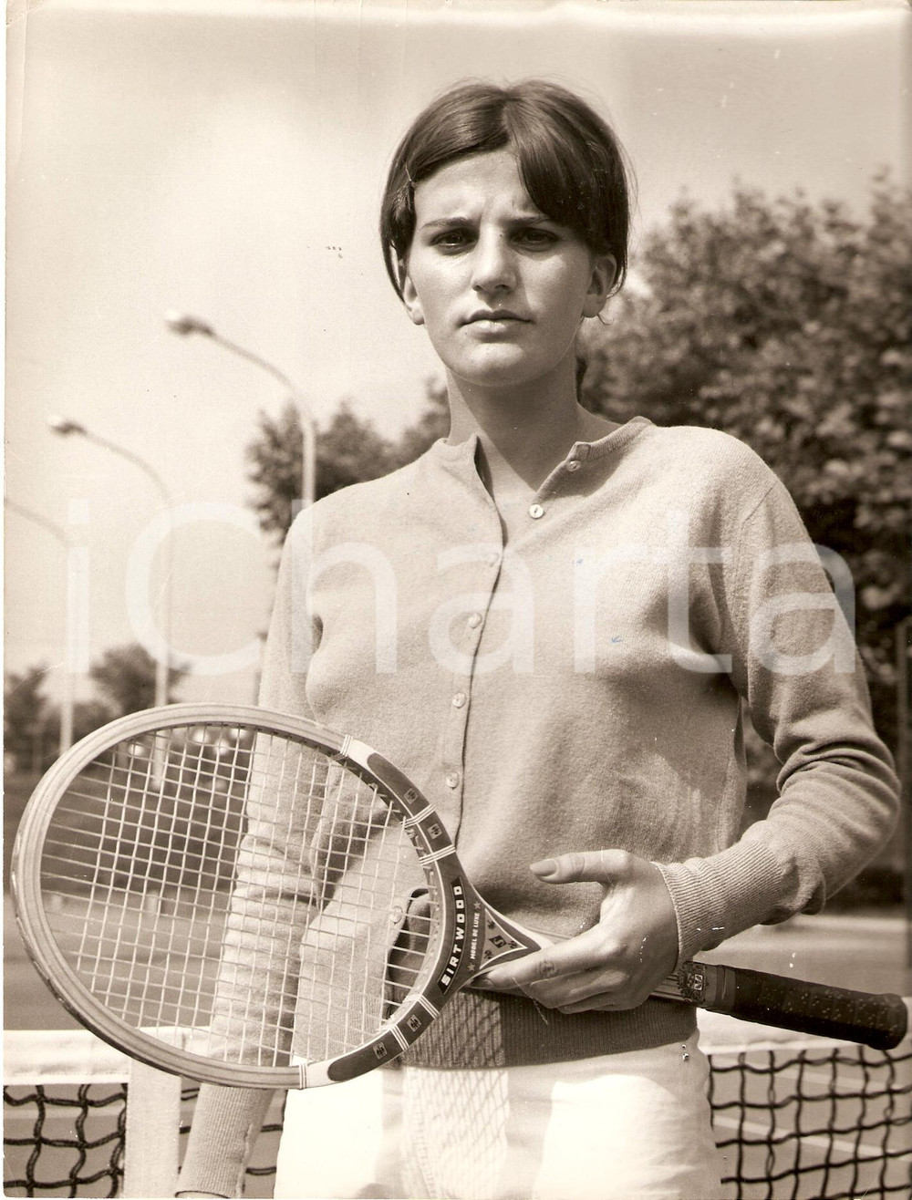 Fotografia d epoca originale 1975 ca ITALIA Tennis Anna Maria NASUELLI impugna racchetta SIRTWOOD Fotografia 1