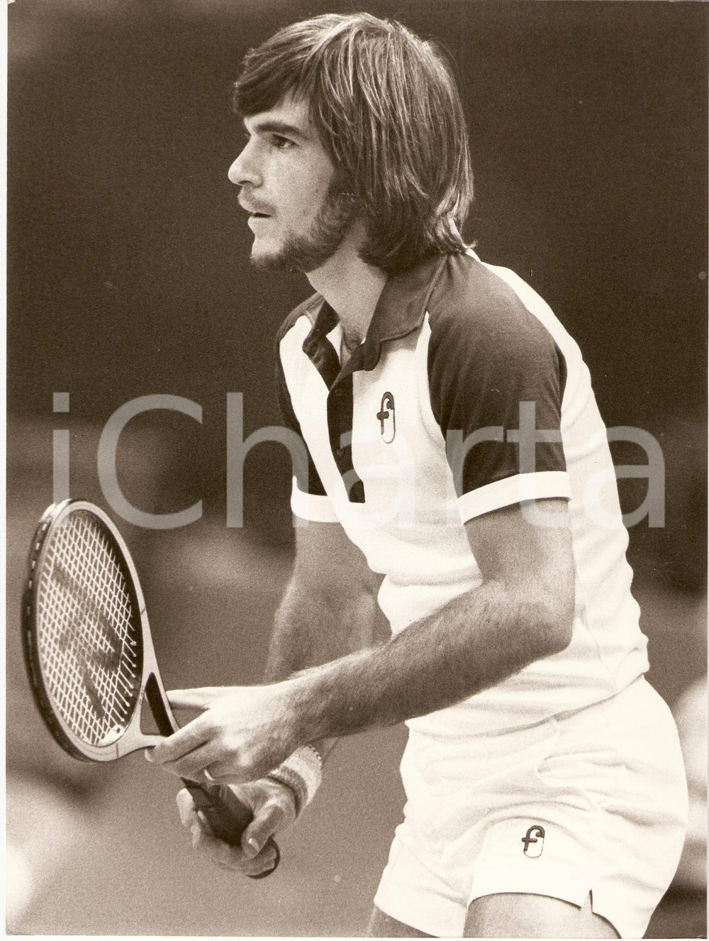 Fotografia d epoca originale 1980 circa SUDAFRICA Tennis Johan KRIEK durante incontro Ritratto Fotografia 1