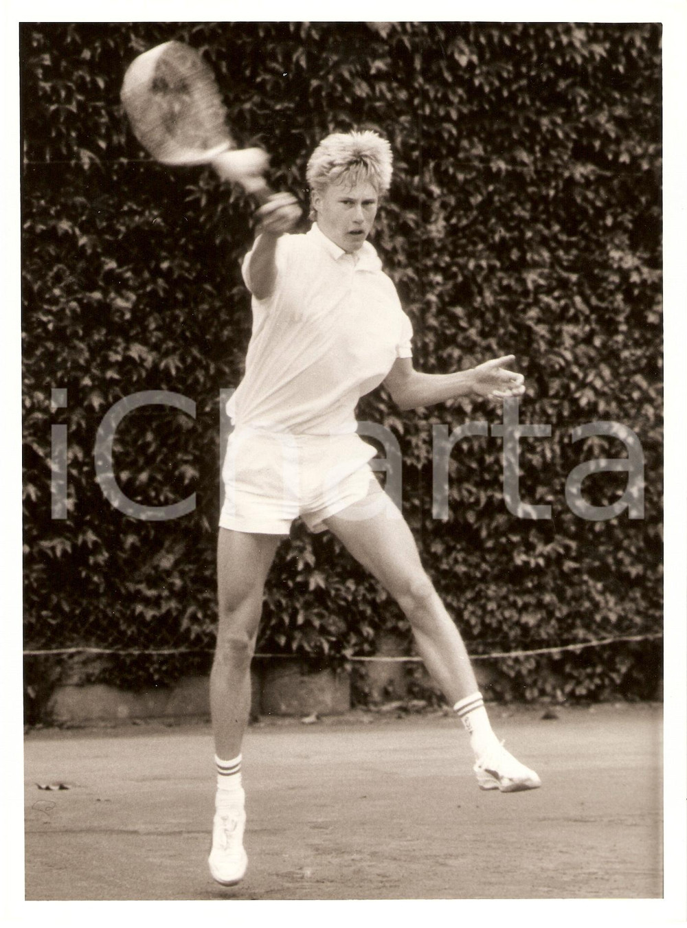 Fotografia d epoca originale 1990 ca SVEZIA Tennis Tomas NYDAHL durante gli allenamenti Fotografia 1