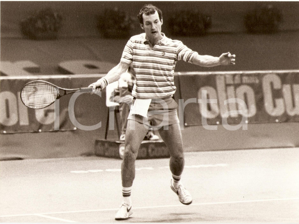 Fotografia d epoca originale 1982 MILANO Cuore Tennis Cup Sandy MAYER durante un match Fotografia 1