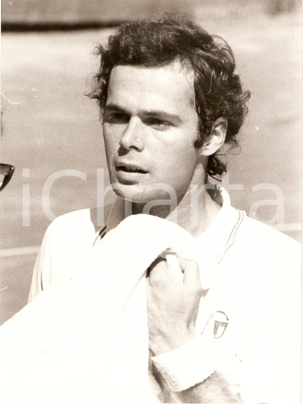 Fotografia d epoca originale 1980 circa UNGHERIA Tennis Balasz TAROCZY a fine match Ritratto Fotografia 1
