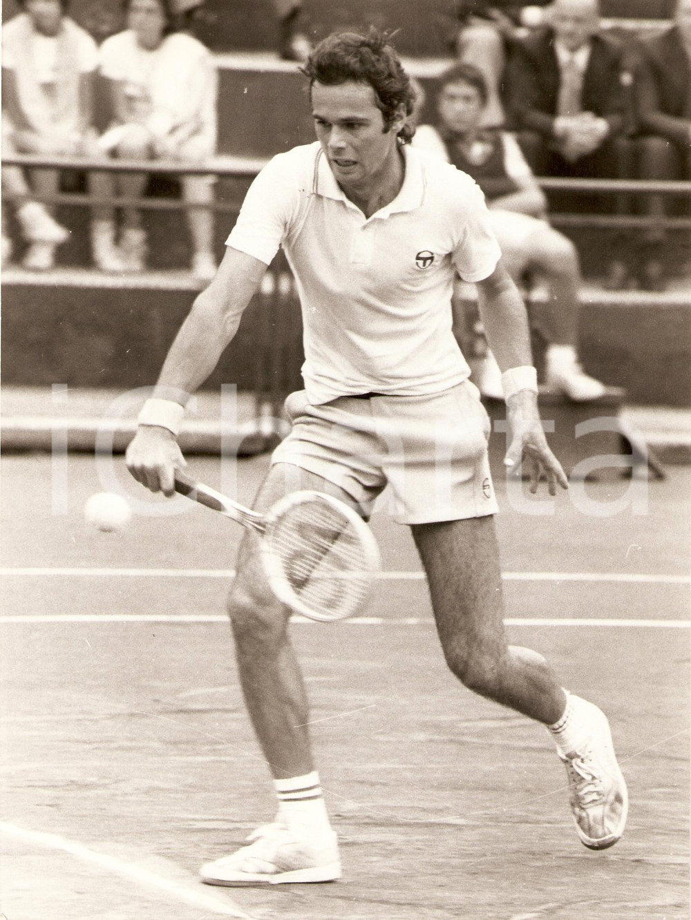 Fotografia d epoca originale 1980 circa UNGHERIA Tennis Balasz TAROCZY durante un match Ritratto Fotografia 1