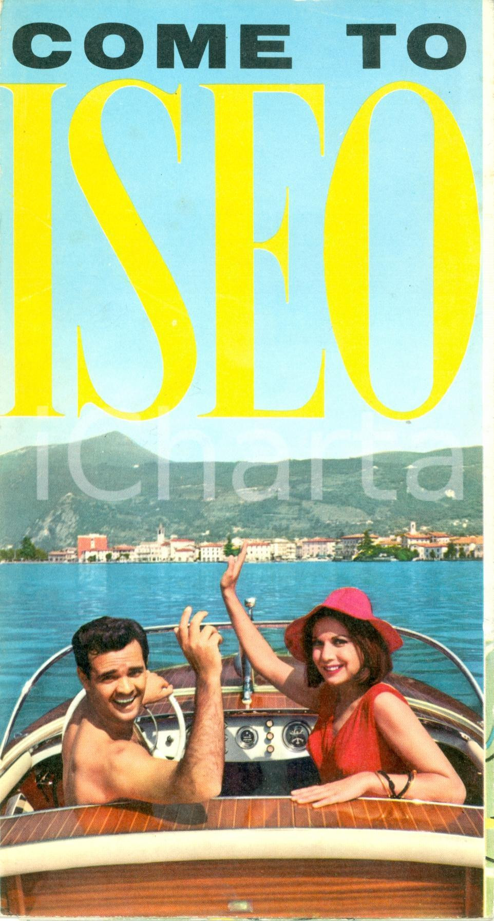 Materiale pubblicitario d’epoca 1960 ca ISEO BS Turismo al Lago  Opuscolo VINTAGE con mappa 1