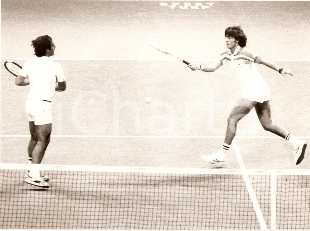 Fotografia d epoca originale 1982 MILANO Cuore Tennis Cup Adriano PANATTA Paolo BERTOLUCCI match Fotografia 1