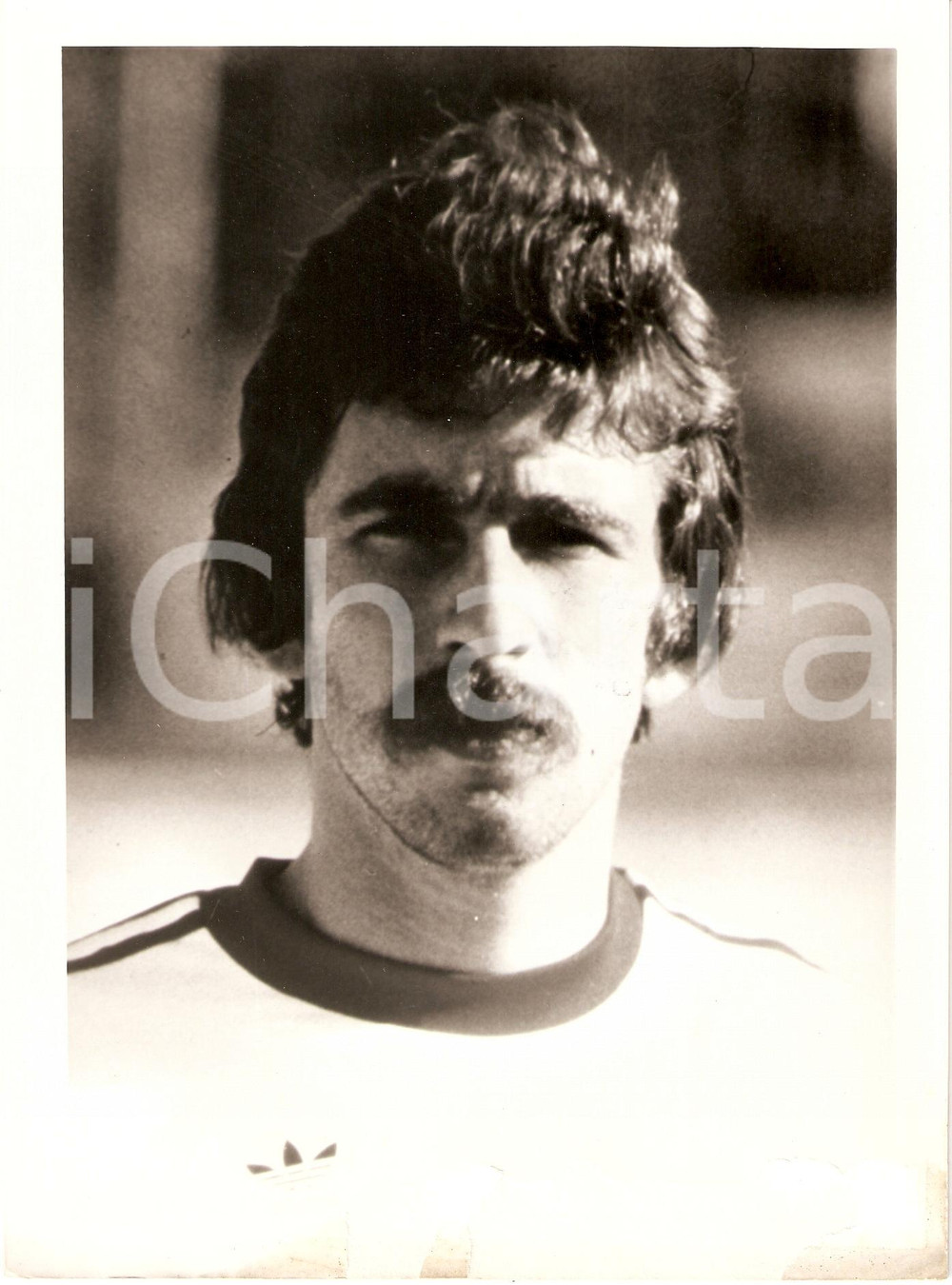 Fotografia d epoca originale 1980 ca WISLA KRAKOW Calcio POLONIA Leszek LIPKA Ritratto DANNEGGIATA Fotografia 1