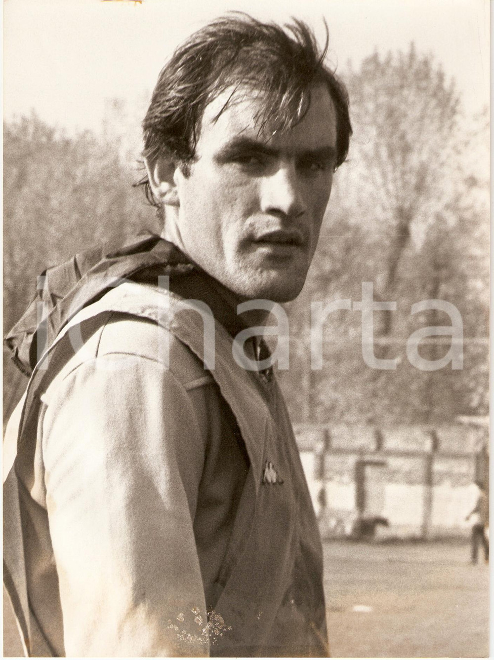 Fotografia d epoca originale 1980 ca JUGOSLAVIA Calcio Boro PRIMORAC mentre si allena Ritratto Fotografia 1