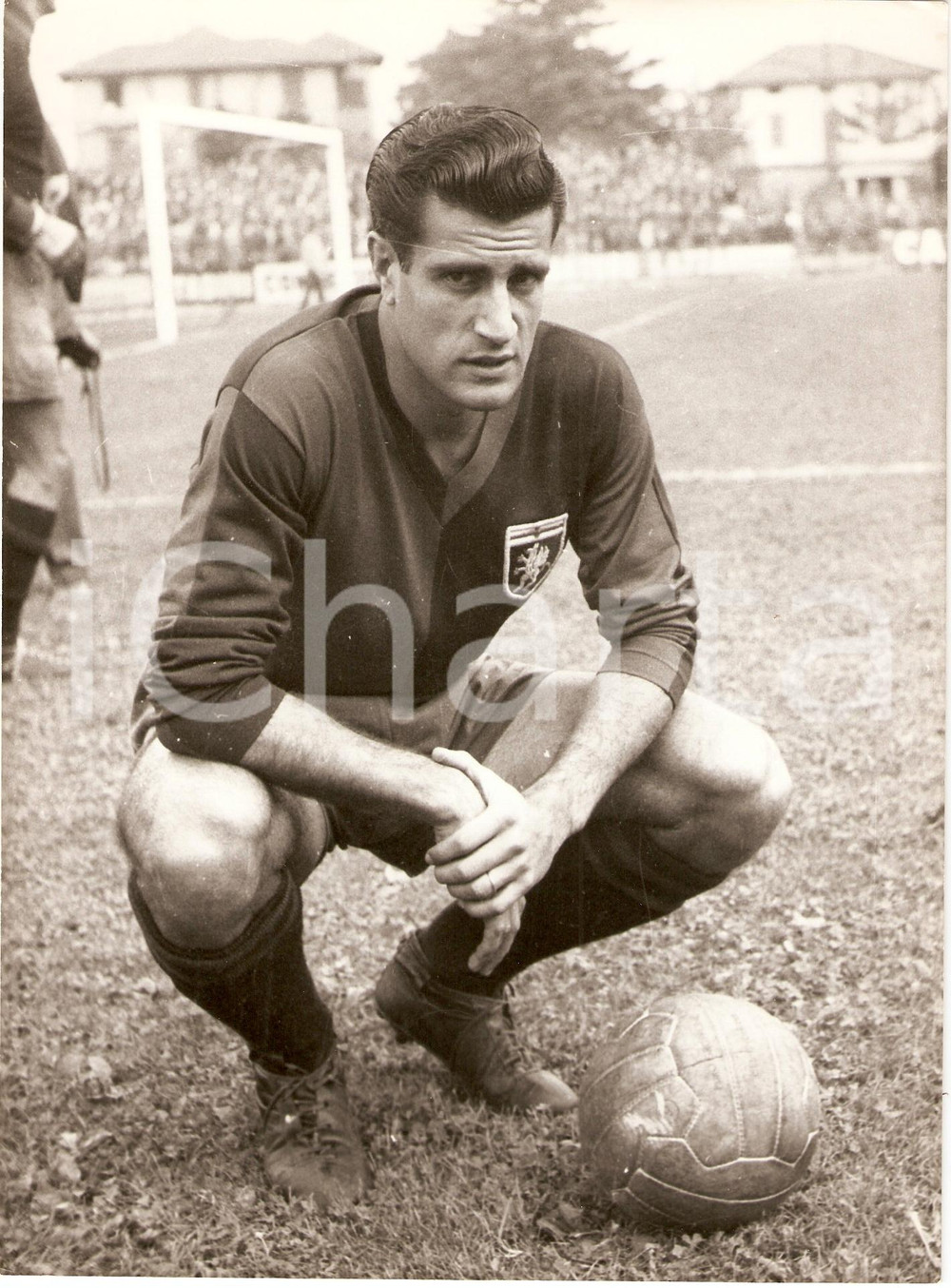 Fotografia d epoca originale 1955 ca GENOA Calcio Julio ABBADIE Calciatore URUGUAY Ritratto Fotografia 1
