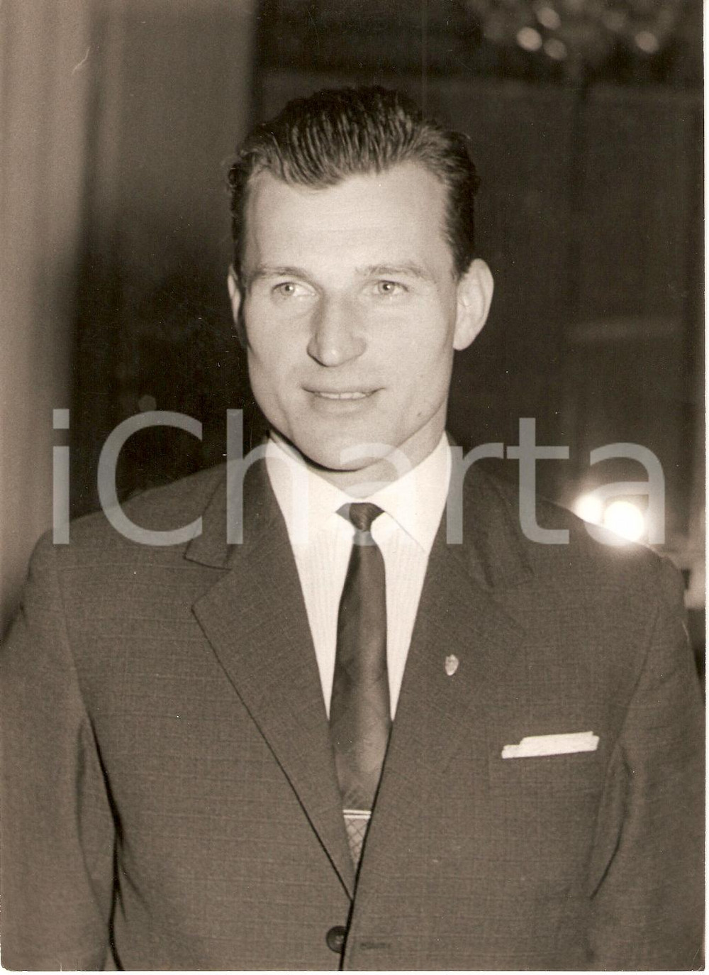 Fotografia d epoca originale 1960 ca POLONIA Calcio Stanislaw OSLIZLO Ritratto Calciatore POLAND Fotografia 1