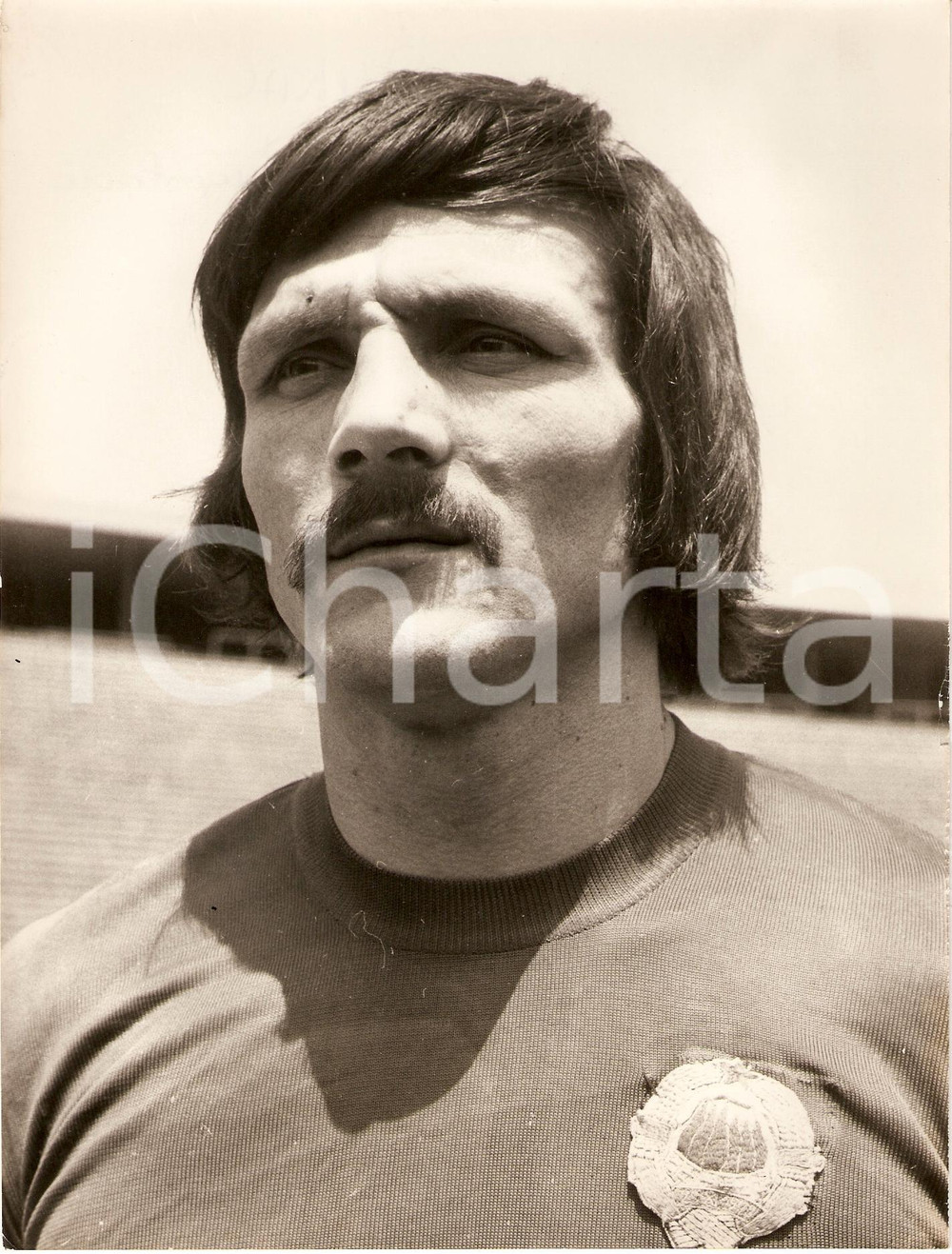 Fotografia d epoca originale 1974 JUGOSLAVIA Calcio NAZIONALE Josip BUKAL Ritratto attaccante Fotografia 1