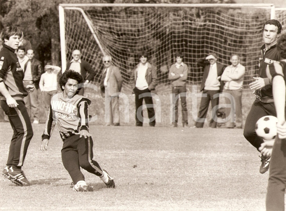 Fotografia d epoca originale 1980 circa INTER Calcio BUGRE gol durante allenamento Ritratto Fotografia 1