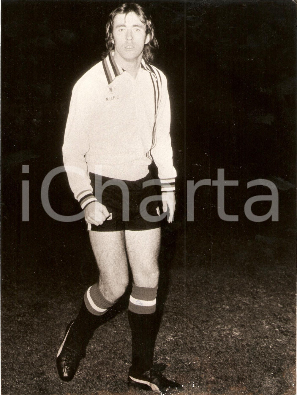 Fotografia d epoca originale 1975 ca INGHILTERRA Calcio MANCHESTER UNITED Stuart PEARSON Ritratto Fotografia 1