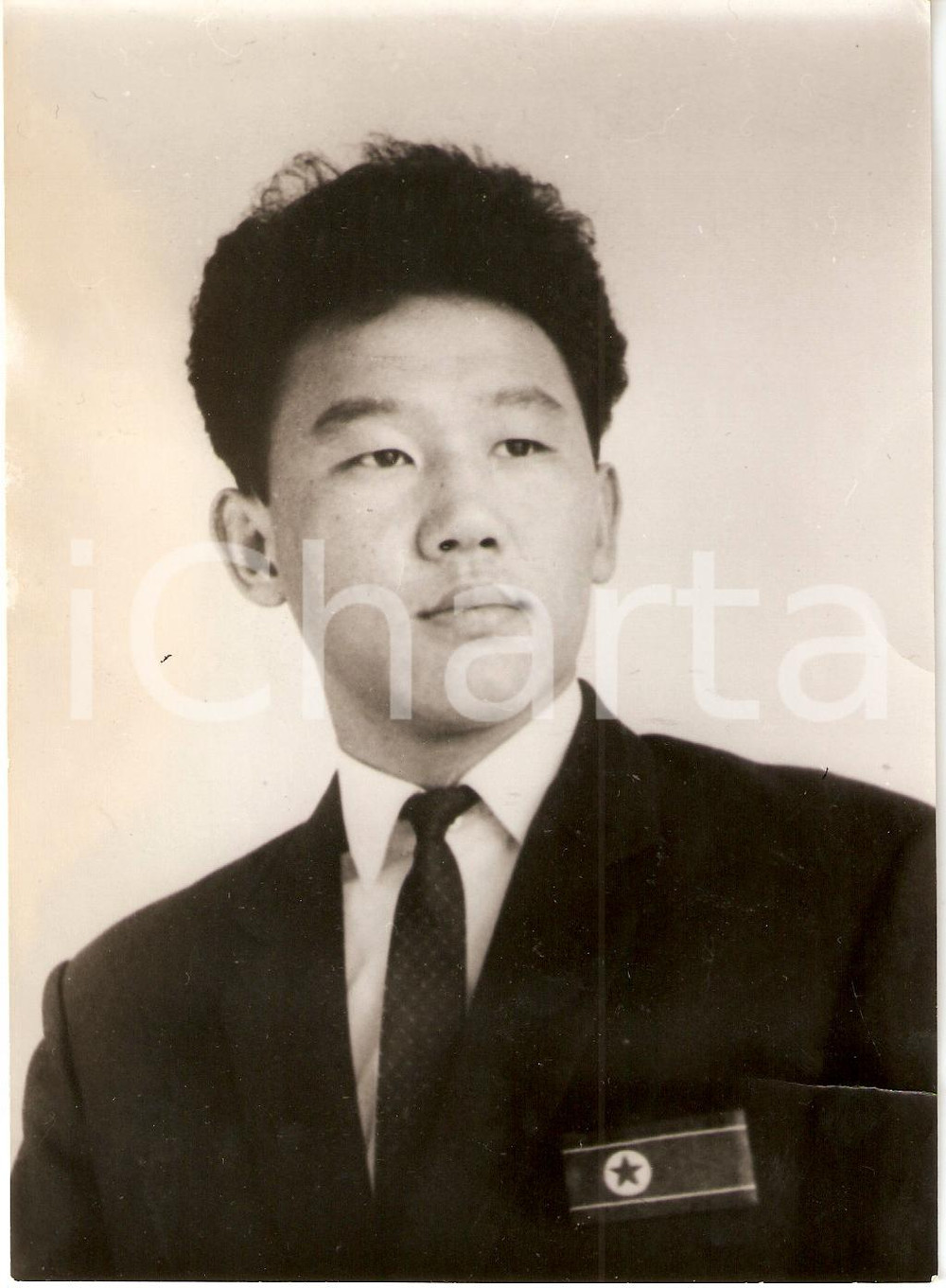 Fotografia d epoca originale 1968 COREA DEL NORD Calcio NAZIONALE Ri CHAN MYUNG Portiere Foto 1