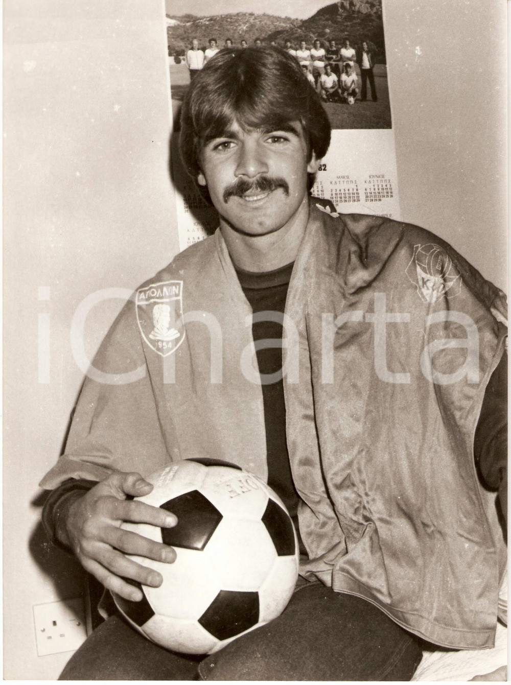 Fotografia d epoca originale 1982 MONDIALI Nazionale CIPRO Marios TSINGIS Calciatore Fotografia 1
