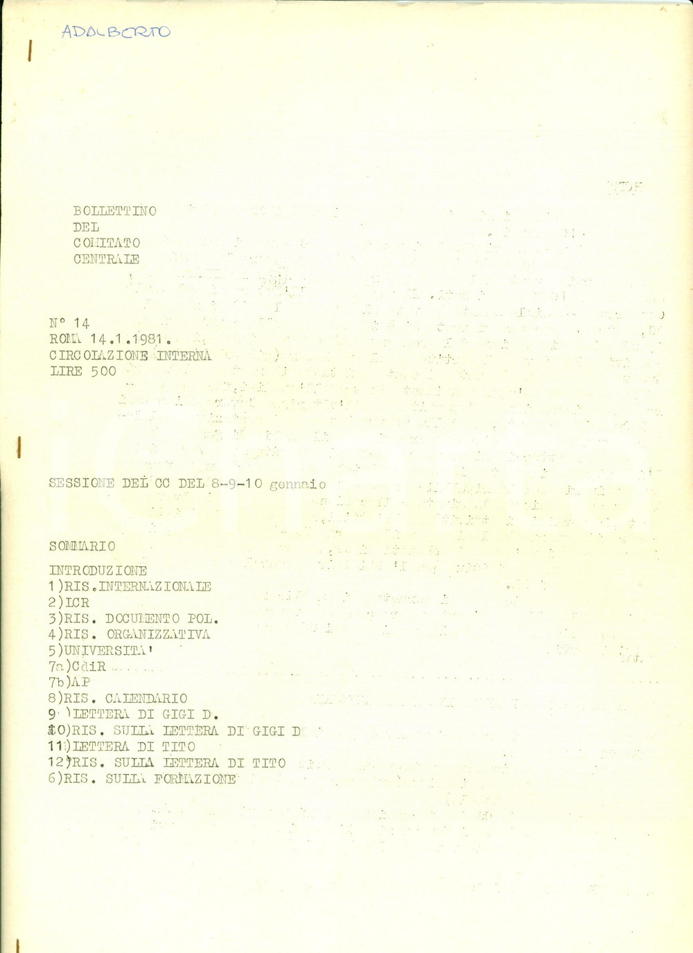 Oggetto da collezione cartaceo 1981 LEGA SOCIALISTA RIVOLUZIONARIA UniversitÃ  libera vs Governo FORLANI 1