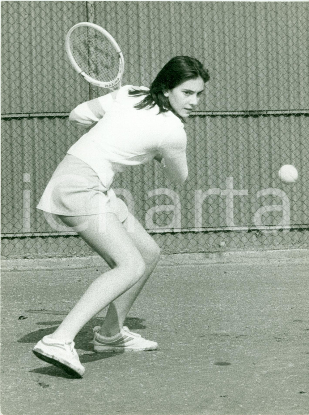 Fotografia d epoca originale 1980 MILANO Tennis Manuela ZONI si allena nel rovescio Fotografia 1