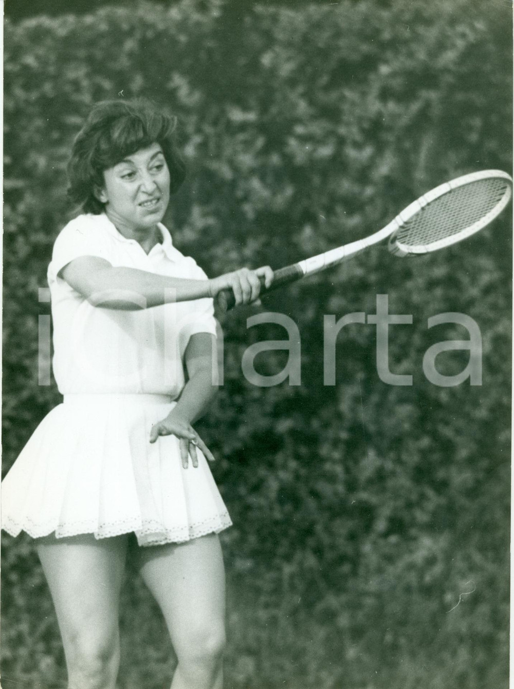 Fotografia d epoca originale 1960 ca TENNIS Silvana LAZZARINO durante allenamenti Fotografia 1