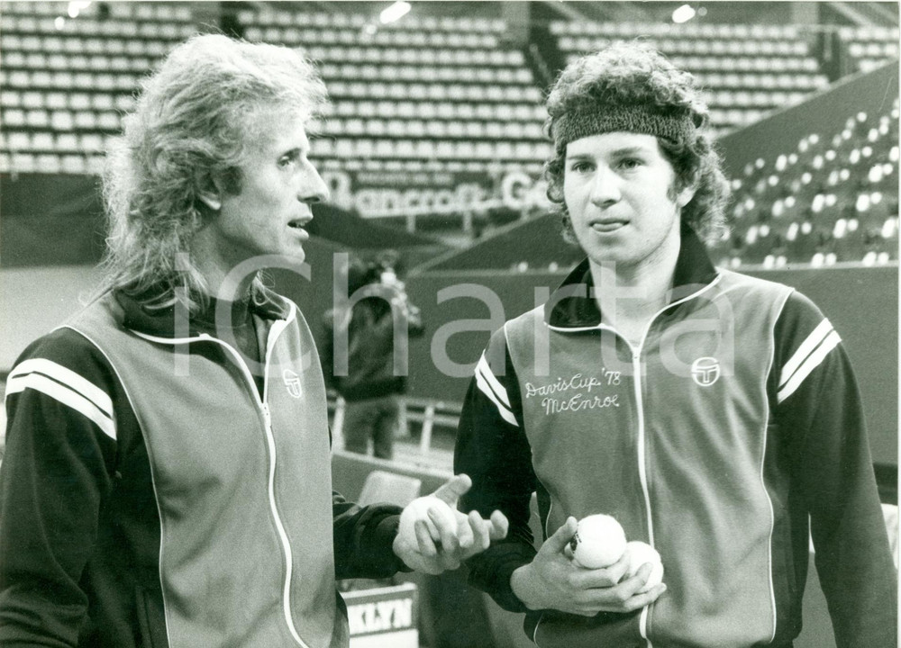 Fotografia d epoca originale 1978 COPPA DAVIS Doppio match Vitas GERULAITIS John McENROE Fotografia 1