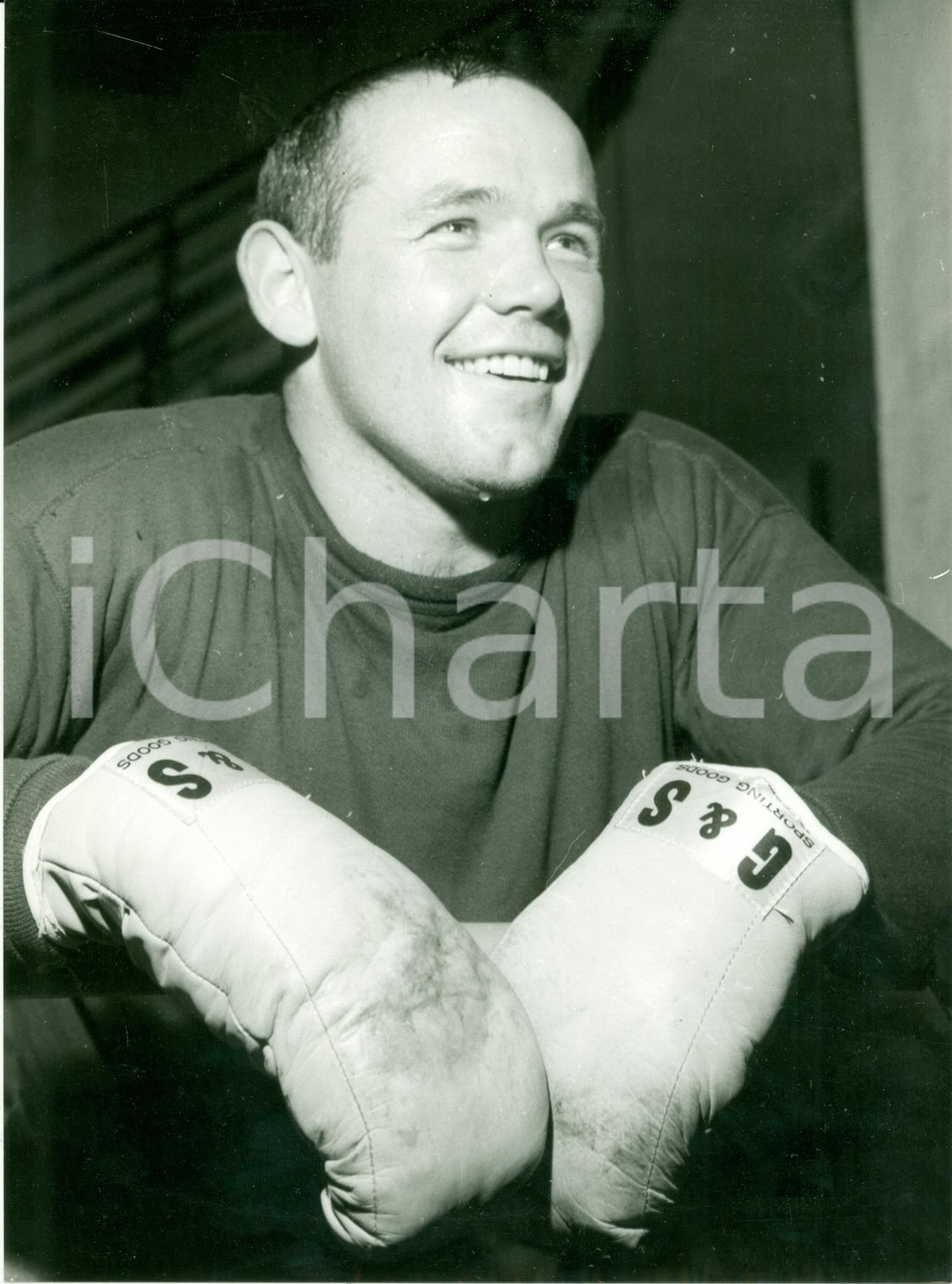 Fotografia d epoca originale 1970 ca SVEZIA Boxe Ritratto pugile Ingemar JOHANSSON Fotografia 1