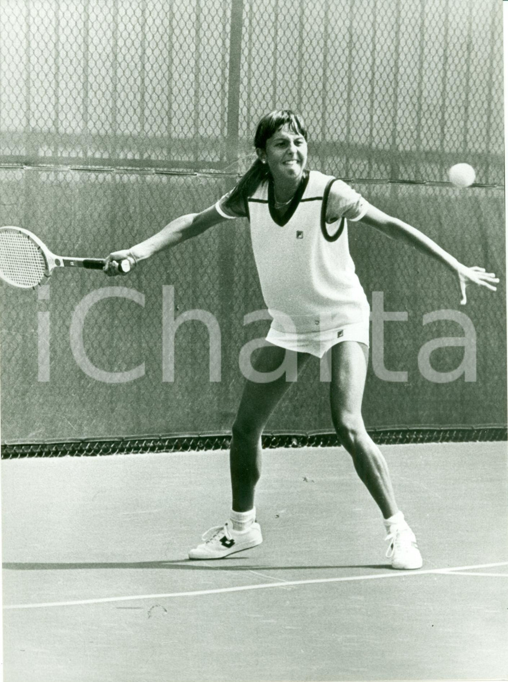 Fotografia d epoca originale 1981 TENNIS Campionessa Raffaella REGGI durante allenamenti Fotografia 1