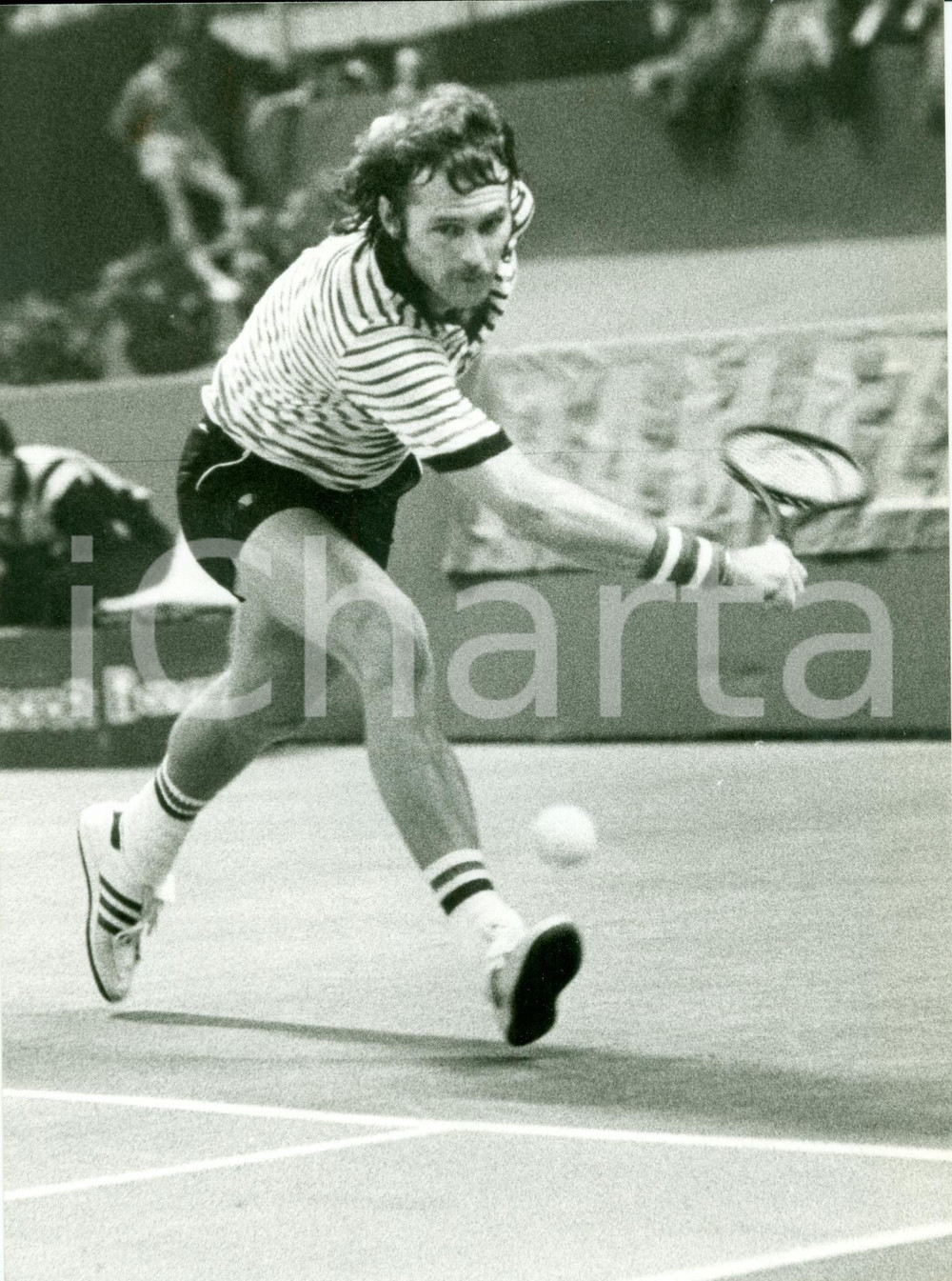 Fotografia d epoca originale 1980 ca Tennis John FRAWLEY durante gli allenamenti Fotografia 1