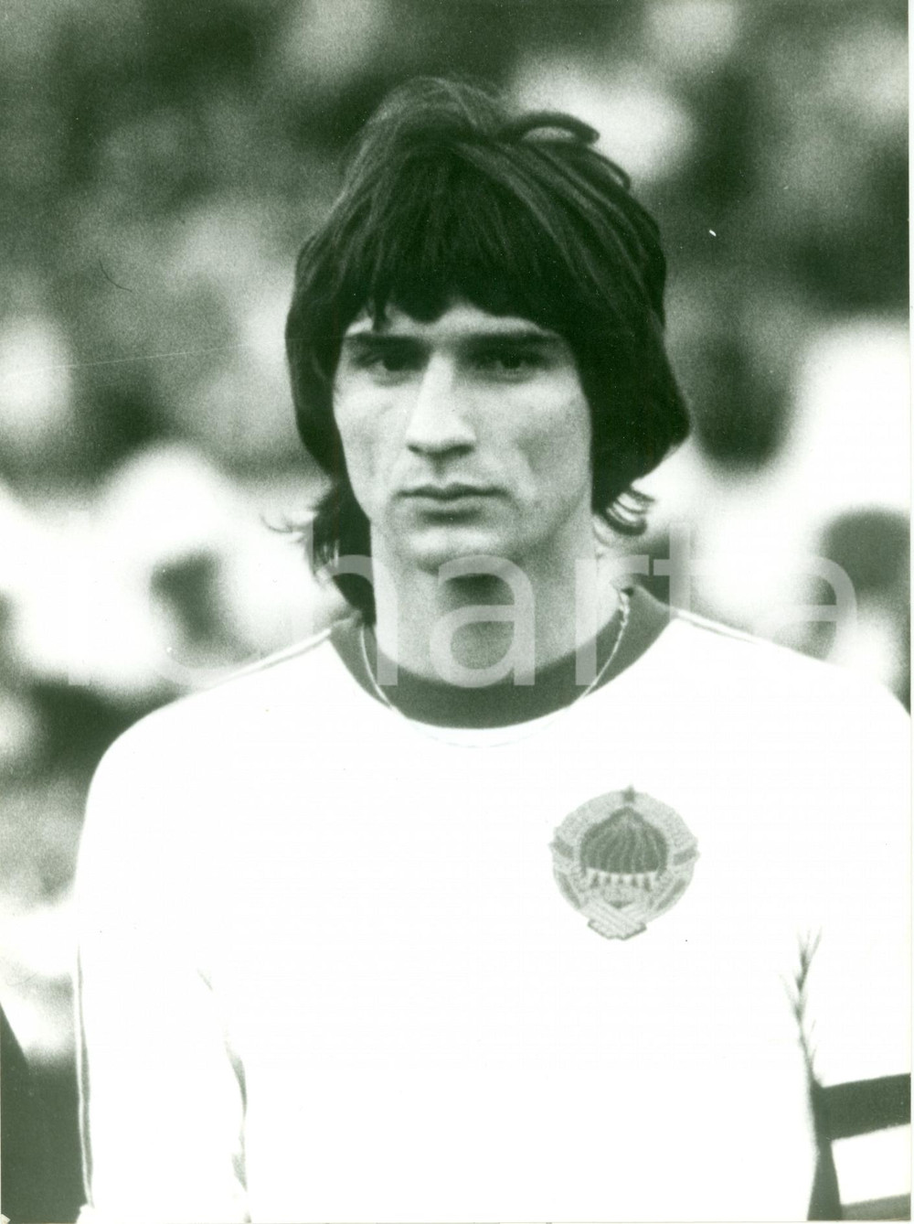 Fotografia d epoca originale 1980 ca CROAZIA Calcio Ritratto calciatore Ivica SURJAK Fotografia 1