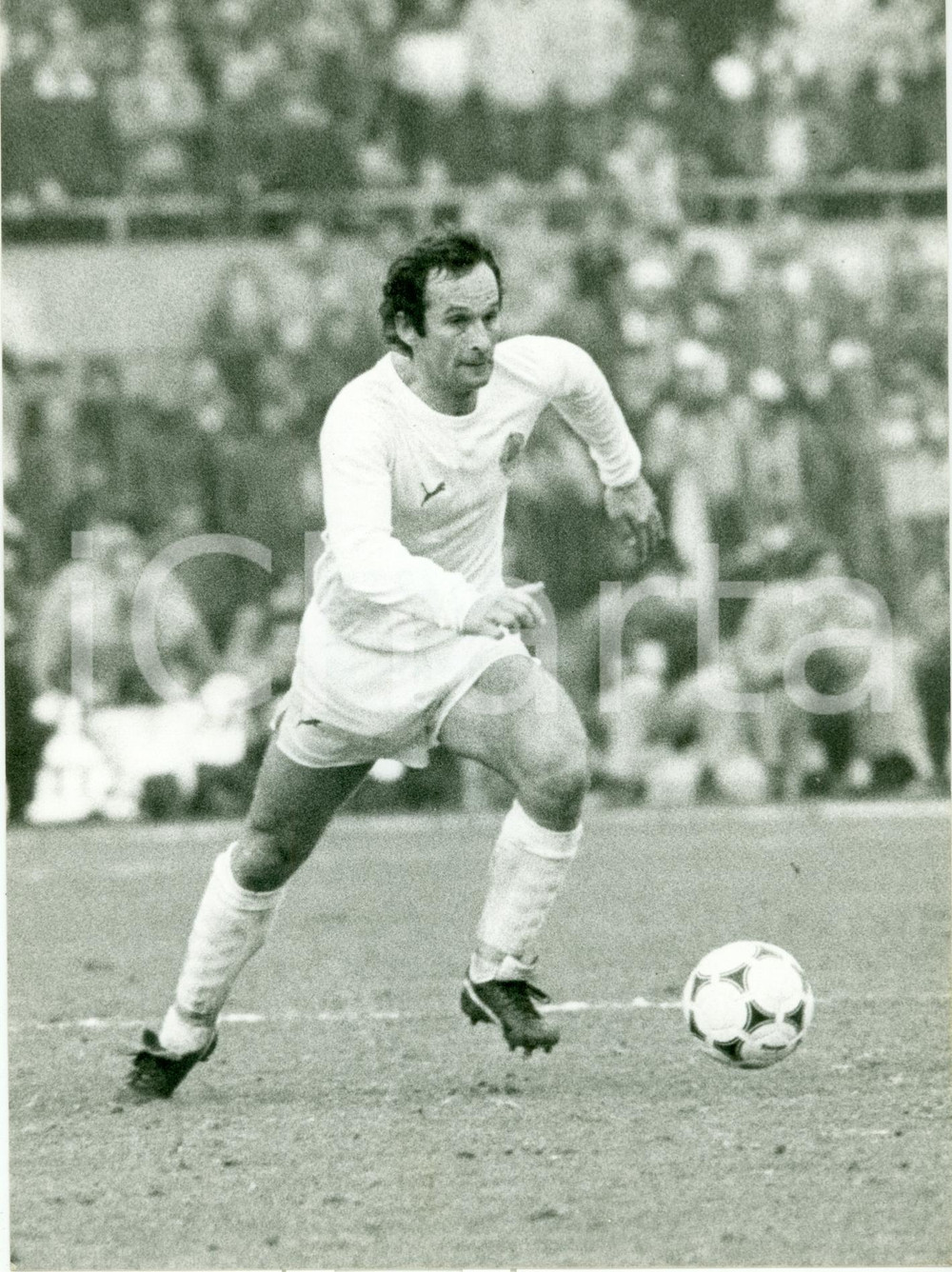Fotografia d epoca originale 1980 ca JUGOSLAVIA Calcio Ritratto Edhem SLJIVO calciatore Fotografia 1