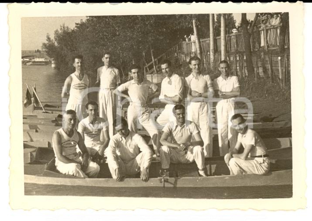 Fotografia d epoca originale 1934 ALESSANDRIA Sezione CANOTTIERI Dopolavoro Provinciale sul TANARO Foto 1