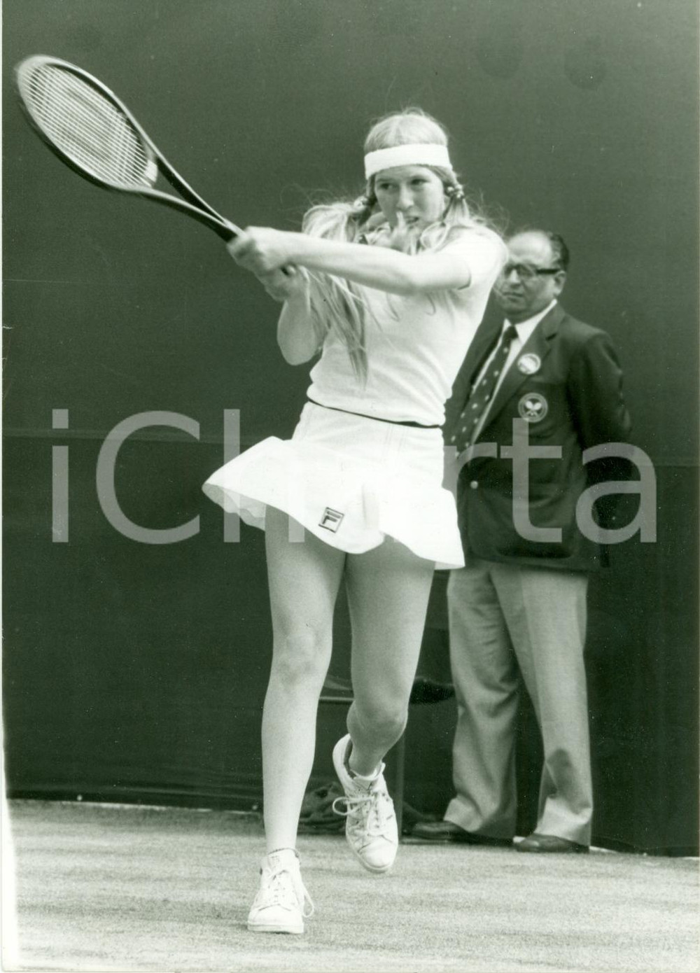 Fotografia d epoca originale 1981 WIMBLEDON UK Tennis Andrea JAEGER winning against N.F. GREGORY Photo 1