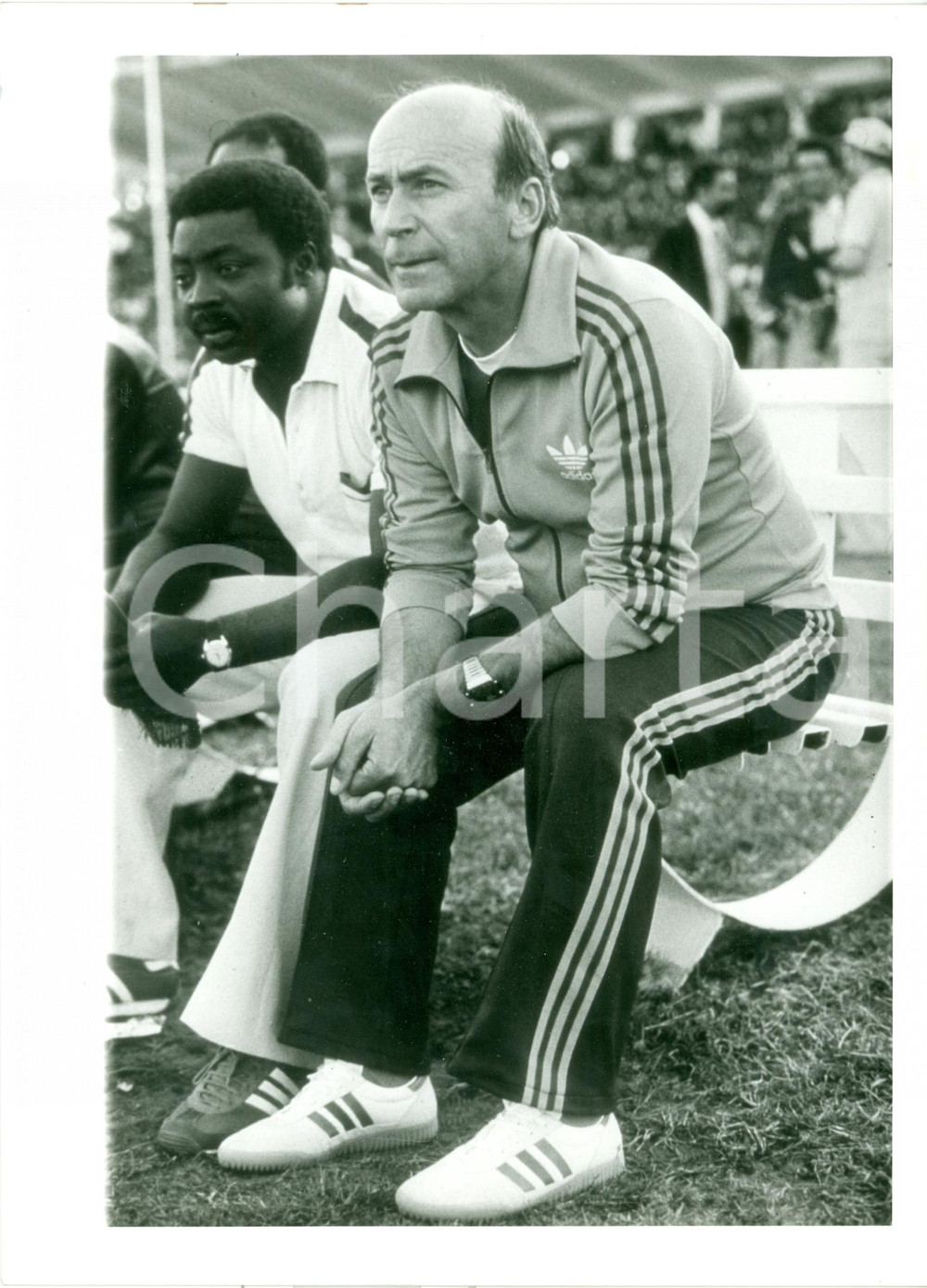 Fotografia d epoca originale 1980 ca CALCIO Nazionale CAMERUN Allenatore Branco ZUTIC Fotografia 1
