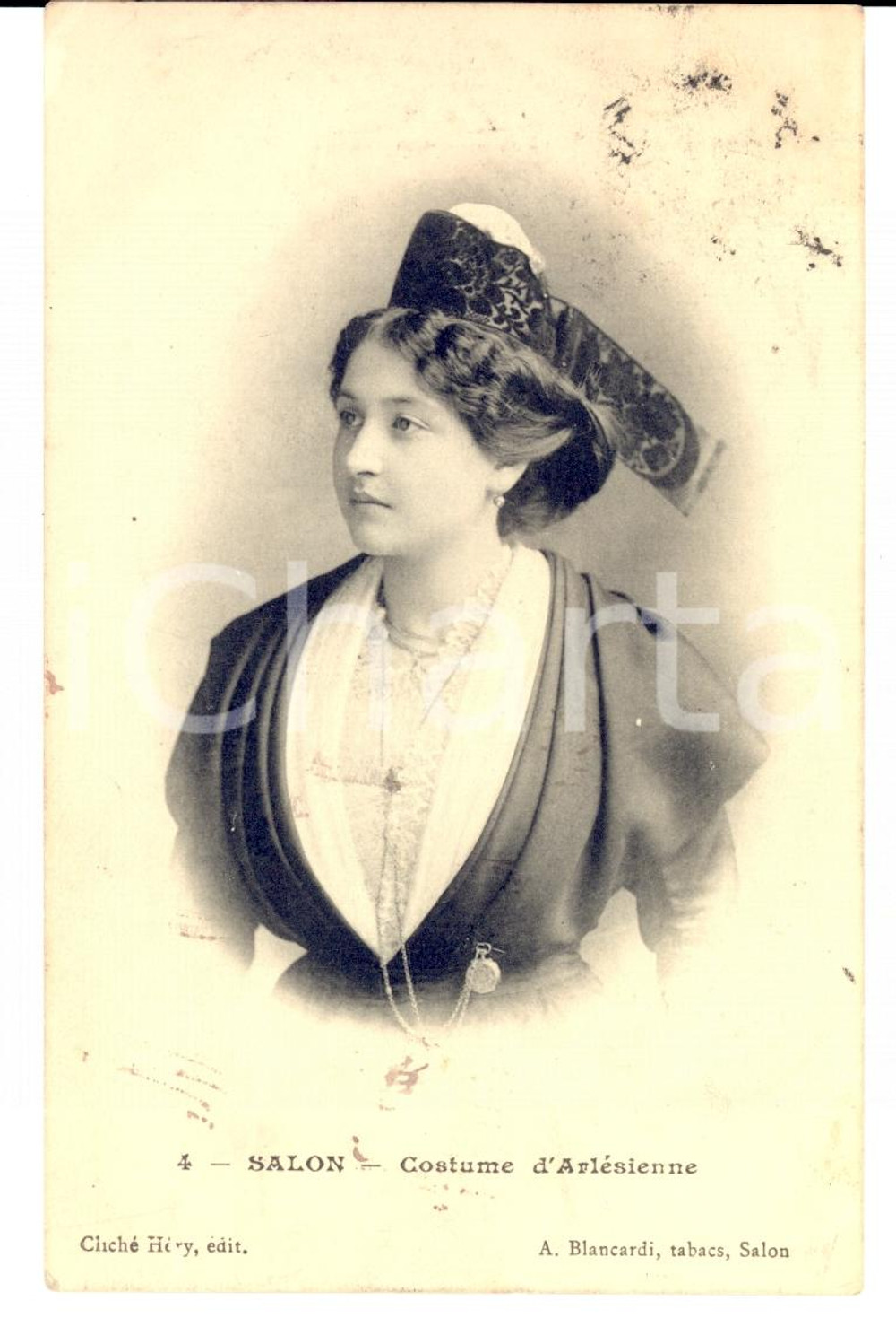 Cartolina originale da collezione 1912 ARLES F COSTUMES PROVENCE Femme arlesienne FP VG 1