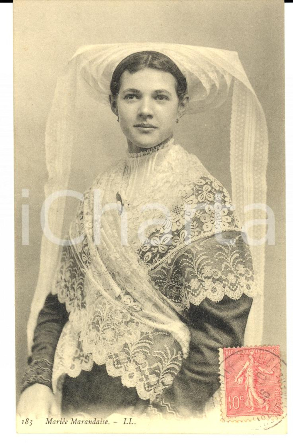 Cartolina originale da collezione 1906 COSTUMES POITOUCHARENTES France MariÃ©e Marandaise FP VG 1